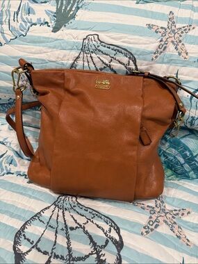 Coach Leather Hobo Bag - Saddle Brown